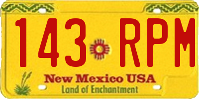 NM license plate 143RPM