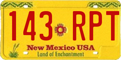 NM license plate 143RPT