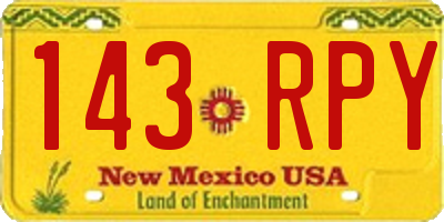 NM license plate 143RPY