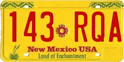 NM license plate 143RQA