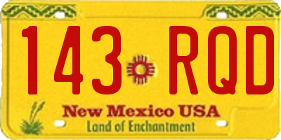 NM license plate 143RQD