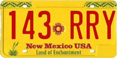 NM license plate 143RRY