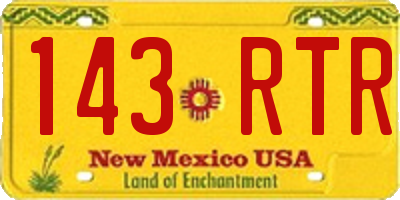 NM license plate 143RTR