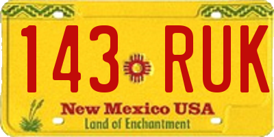 NM license plate 143RUK