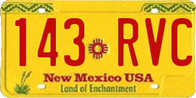 NM license plate 143RVC