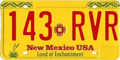 NM license plate 143RVR
