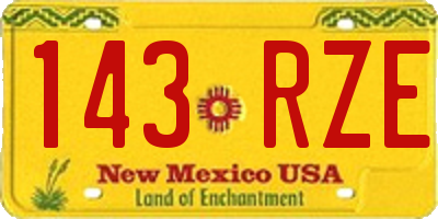 NM license plate 143RZE