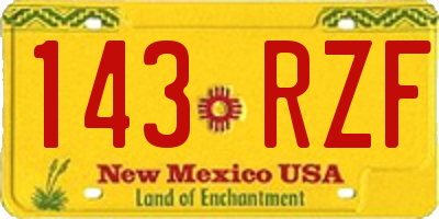 NM license plate 143RZF
