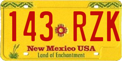 NM license plate 143RZK