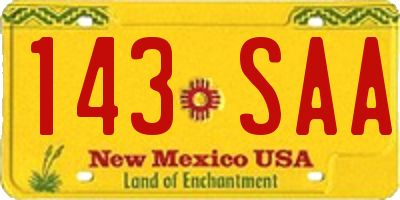 NM license plate 143SAA