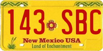NM license plate 143SBC