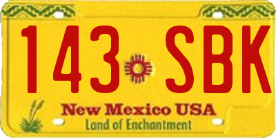NM license plate 143SBK