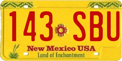NM license plate 143SBU