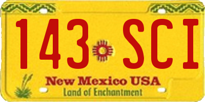 NM license plate 143SCI