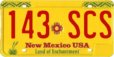 NM license plate 143SCS