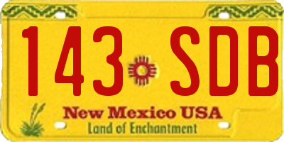 NM license plate 143SDB