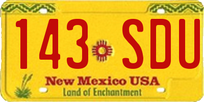 NM license plate 143SDU