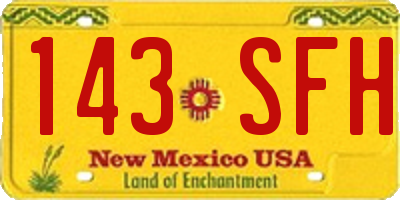 NM license plate 143SFH