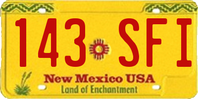 NM license plate 143SFI
