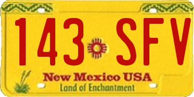 NM license plate 143SFV
