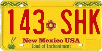 NM license plate 143SHK