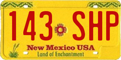 NM license plate 143SHP