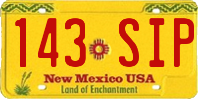 NM license plate 143SIP