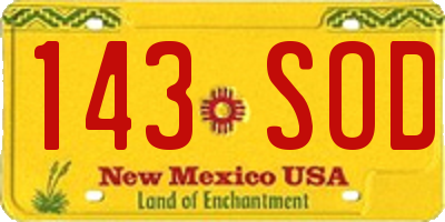NM license plate 143SOD