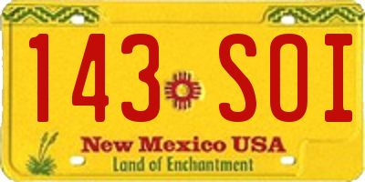 NM license plate 143SOI