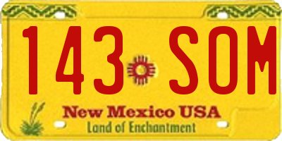 NM license plate 143SOM