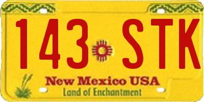 NM license plate 143STK