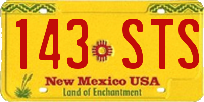 NM license plate 143STS