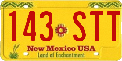 NM license plate 143STT