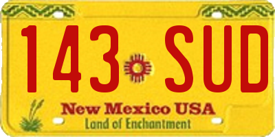 NM license plate 143SUD