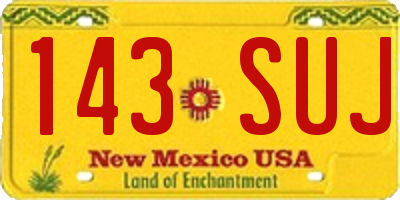 NM license plate 143SUJ