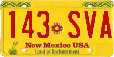 NM license plate 143SVA