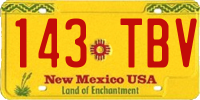 NM license plate 143TBV