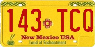 NM license plate 143TCQ