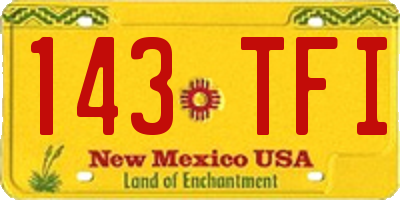 NM license plate 143TFI