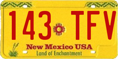 NM license plate 143TFV