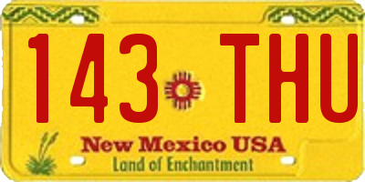 NM license plate 143THU