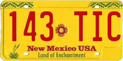 NM license plate 143TIC