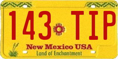 NM license plate 143TIP