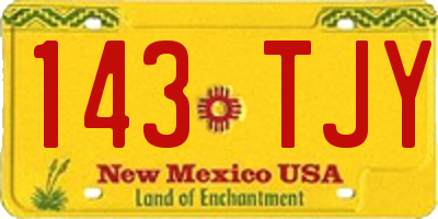 NM license plate 143TJY
