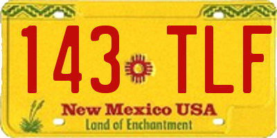 NM license plate 143TLF