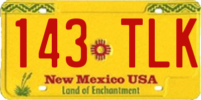 NM license plate 143TLK