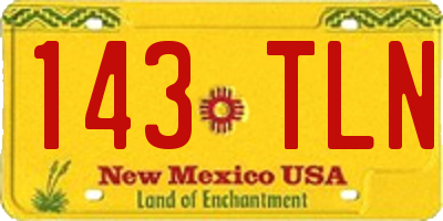 NM license plate 143TLN