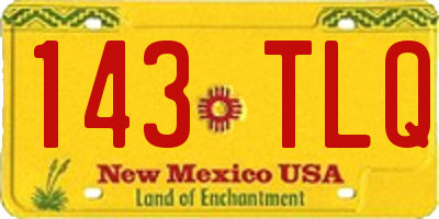 NM license plate 143TLQ