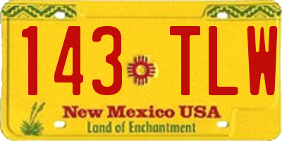 NM license plate 143TLW