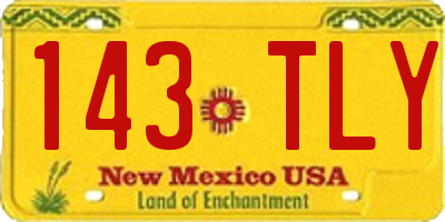 NM license plate 143TLY